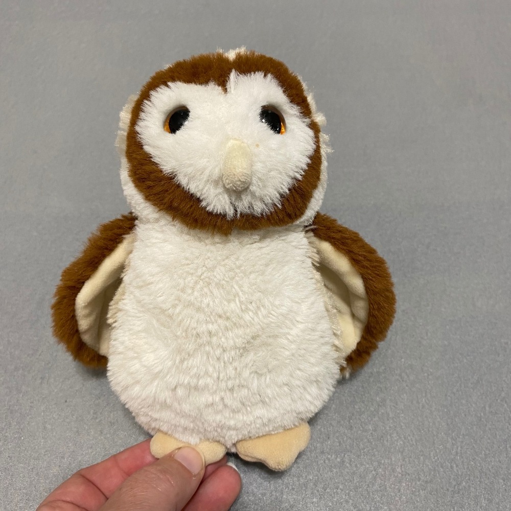 Douglas Cuddle Toys Barn Owl Plush Brown White Bird Stuffed Animal 6.5 Inch